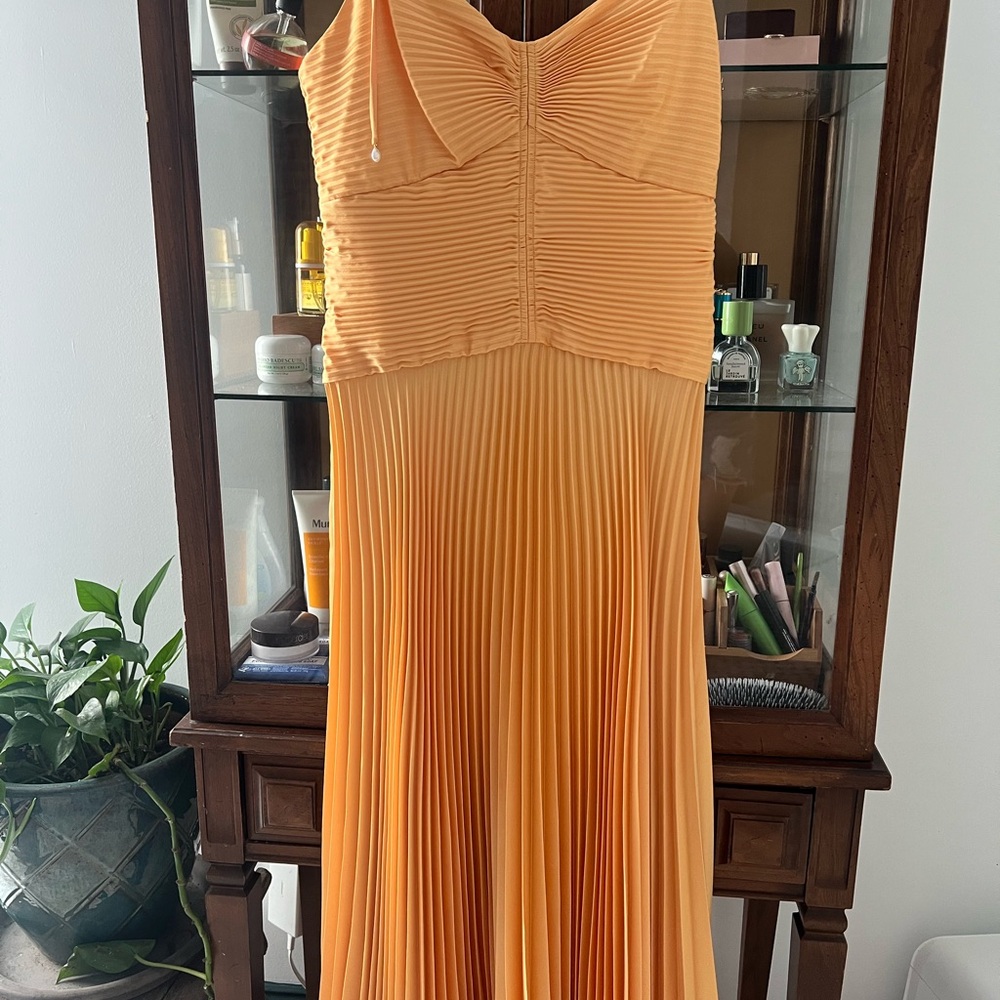 NWT Derek Lam 10 Crosby Saffron Pleated Midi Dress